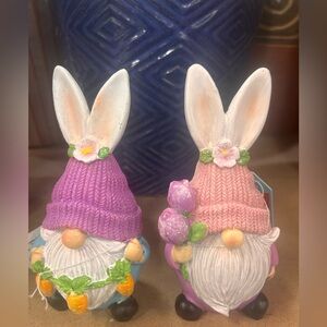 Cute Gnome Figurines with Bunny Ears Set of 2